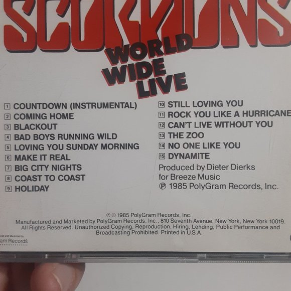 Scorpions World Wide Live 1985 CD - Picture 4 of 4
